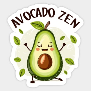 Avocado Zen: Yoga Bliss Sticker